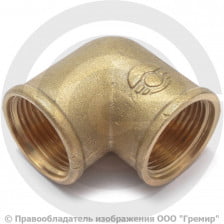 Уголок (угольник) латунный НР (НАР) Ду-15 (1/2") VALFEX