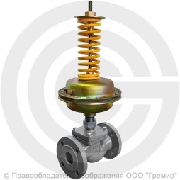 Регулятор перепада давления прямого действия НО чугунный фланцевый Ду-65 Ру-16 Kvy=63 м3/ч 0,3-1,2 МПа Энерготехномаш УРРД-НО-РПД