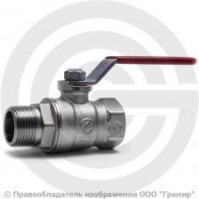 Кран латунный Ду-20 (3/4") Ру-50 ВР-НР (ВН-НАР) никель полнопроходной рычаг Itap Ideal 091