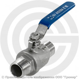 Кран нержавеющий AISI 304 (CF8) двусоставной Ду-15 (1/2") Ру-63 НР (НАР) муфтовый NK-BMML15/4