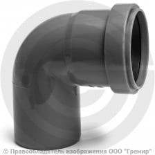 Отвод PP-H серый Дн 40 87гр б/нап в/к VALFEX