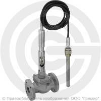 Регулятор температуры прямого действия РТПД чугунный фланцевый Ду-50 Ру-16 Kvy=40 м3/ч с термосистемой ТС-3 Энерготехномаш