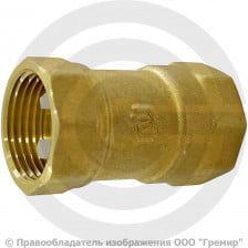 Клапан обратный осевой латунный Ду-15 (1/2") Ру-16 ВР (ВН) (Т<110°С) диск пластик+EPDM SantechSystems Эко
