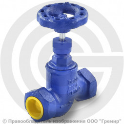 Клапан запорный чугунный муфтовый Ду-15 Ру-16 ВР (ВН) (Т<200°С) сальниковый 201A Zetkama