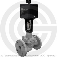 Клапан регулирующий двухходовой чугунный фланцевый Ду-40 Ру-16 Kvy=25 м3/ч с электроприводом LEA-1200 220В без датчика 25ч945нж Энерготехномаш