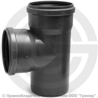 Тройник НПВХ (ПВХ) с раструбом серый Дн 110-110 87гр б/нап в/к ТУ 6-49-33-92 Агригазполимер