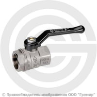 Кран латунный Ду-20 (3/4") Ру-30 ВР (ВН) никель рычаг Bugatti серия 910