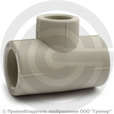 Тройник PP-RCT редукционный серый Дн 75-63-75 Wavin Ekoplastik