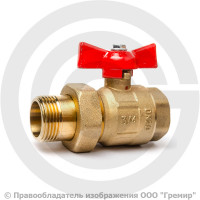 Кран латунный Ду-15 (1/2") Ру-16 ВР-"Американка" полнопроходной бабочка ГАЛЛОП Крепыш 332