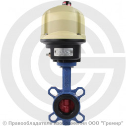 Затвор дисковый поворотный межфланцевый Ду-80 Ру-16 EPDM с чугунным диском Tecofi VPI4448-N04EP с электроприводом Nutork 400В