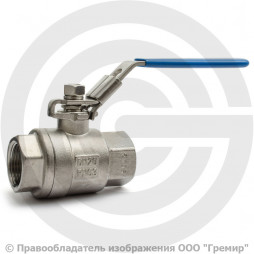 Кран нержавеющий AISI 316 (CF8M) Ду-40 (1 1/2") Ру-63 ВР (ВН) муфтовый полнопроходной АДЛ BV15