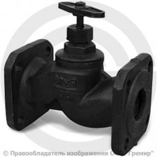 Клапан запорный чугунный фланцевый Ду-125 Ру-16 (Т<225°С) 15ч14п