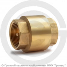 Клапан обратный осевой латунный Ду-32 (1 1/4") Ру-16 ВР (ВН) (Т<100°С) шток латунь Китай