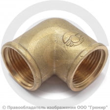 Уголок (угольник) латунный переходной ВР (ВН) Ду 20-15 (3/4"-1/2") STOUT