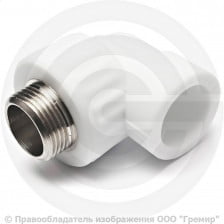Угольник PP-R комбинированный белый НР (НАР) Дн 20-3/4" RTP (РосТурПласт)