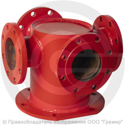 Крест с пожарной подставкой фланцевый ППКФ стальной Ду 50-50 Ру-10 КЗСД