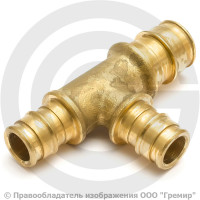 Тройник латунный переходной для PE-X труб Дн 25-20-25 GX151 Giacomini