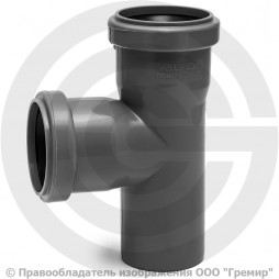 Тройник PP-H серая Дн 50-50 87гр б/нап в/к Ostendorf HT HTEA