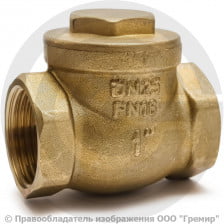 Клапан обратный поворотный латунный Ду-15 (1/2") Ру-16 ВР (ВН) (Т<110°С) латунь N6 Giacomini