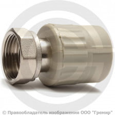 Соединитель PP-R серый с накидной гайкой Дн 25-3/4" Wavin Ekoplastik
