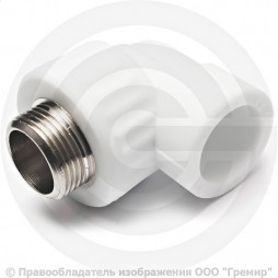 Угольник PP-R комбинированный белый НР (НАР) Дн 32 1/2" RTP (РосТурПласт)