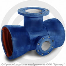 Тройник с пожарной подставкой раструб-фланец ППТРФ ВЧШГ с ЦПП Ду 250-150