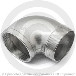 Отвод резьбовой (угольник) нержавеющий AISI 304 НР-ВР (НАР-ВН) Ду-100 (4")