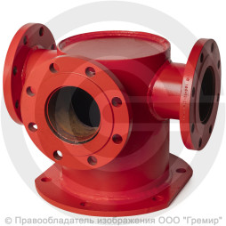 Тройник с пожарной подставкой фланцевый ППТФ стальной Ду 500-350 Ру-10 КЗСД