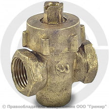 Кран латунный пробко-сальниковый Ду-15 (1/2") Ру-10 ВР (ВН) пробка комбинированная ККАЗ 11б6бк