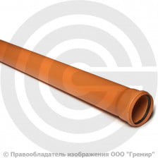 Труба НПВХ (ПВХ) канализационная рыжая Дн 200х4,9 безнапорная L=1м в/к SN4 Агригазполимер