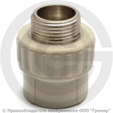 Муфта PP-R комбинированная серая НР (НАР) Дн 50-1 1/2" Wavin Ekoplastik