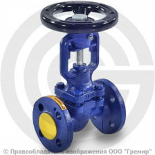 Клапан запорный чугунный фланцевый Ду-150 Ру-16 (Т<300°С) сильфонный 234A Zetkama