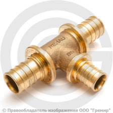 Тройник бронзовый переходной для PE-X труб Дн 25-16-25 RAUTITAN PLATINUM RX Rehau