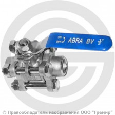 Кран нержавеющий AISI 316 (CF8M) под приварку Ду-20 (3/4") Ру-40 ABRA BV61A-Q61F-1000-3A