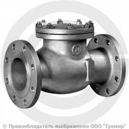 Клапан обратный поворотный стальной фланцевый Ду-150 Ру-16 (Т<425°С) 19лс76нж ЧАЗ