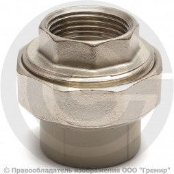 Муфта PP-R комбинированная разъемная серая ВР (ВН) Дн 50-1 1/2" Pro Aqua