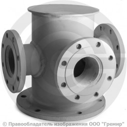 Тройник с пожарной подставкой фланцевый ППТФ стальной Ду 100-100