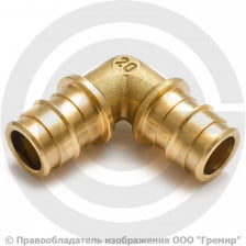Угольник латунный для PE-X труб Дн 16 90гр GX122 Giacomini