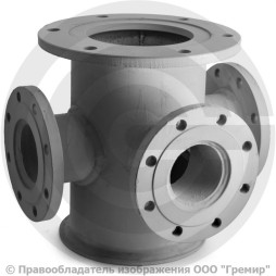 Тройник с пожарной подставкой фланцевый ППТФ стальной Ду 250-150