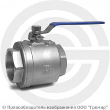 Кран нержавеющий AISI 316 (CF8M) Ду-40 (1 1/2") Ру-40 ВР (ВН) муфтовый полнопроходной ABRA BV-027A