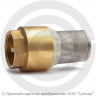 Клапан обратный осевой латунный приемный с сеткой Ду-40 (1 1/2&quot;) Ру-16 ВР (ВН) (Т&lt;100°С) шток латунь Китай