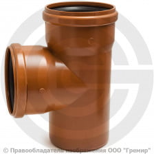 Тройник НПВХ (ПВХ) с раструбом коричневый Дн 110-110 87гр б/нап в/к Агригазполимер