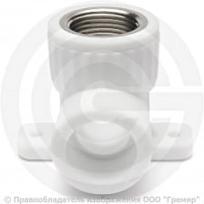 Угольник PP-R комбинированный белый ВР (ВН) Дн 20-1/2" с креплением RTP (РосТурПласт)