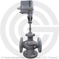 Клапан регулирующий трехходовой смесительный чугунный фланцевый Ду-40 Ру-16 Kvy=125 м3/ч с электроприводом Regada ST 0.1 220В без датчика Энерготехномаш