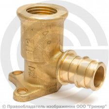 Водорозетка латунная для PE-X труб Дн 20-3/4" ВР (ВН) с фланцем РОС