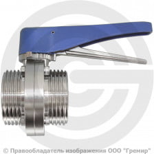 Затвор нержавеющий дисковый поворотный резьбовой Ду-65 (2 1/2") Ру-8 с нержавеющим диском NK-DZmpEPDM65/4