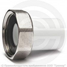 Штуцер PP-R с накидной гайкой белый Дн 25-1" Pro Aqua