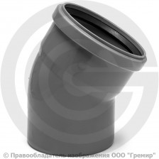 Отвод PP-H серый Дн 110 30гр б/нап в/к RTP (РосТурПласт) 2