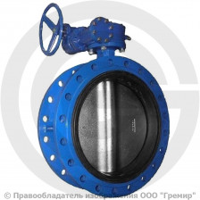 Затвор чугунный поворотный фланцевый с редуктором Ду-100 Ру-16 EPDM с чугунным диском ABRA BUV-FL226