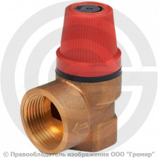 Клапан предохранительный пружинный угловой латунный Ду 15-15 (G1/2"-G1/2") Ру-10 ВР (ВН) Рн=3бар 3008 Aquasfera